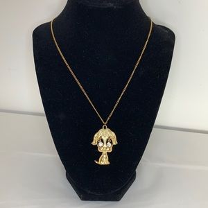 Vintage Gold Dog Pendant Necklace